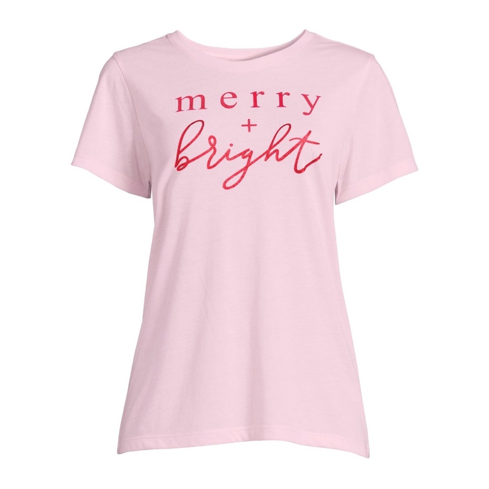 NWT - MERRY & BRIGHT Christmas / Holiday T-Shirt
